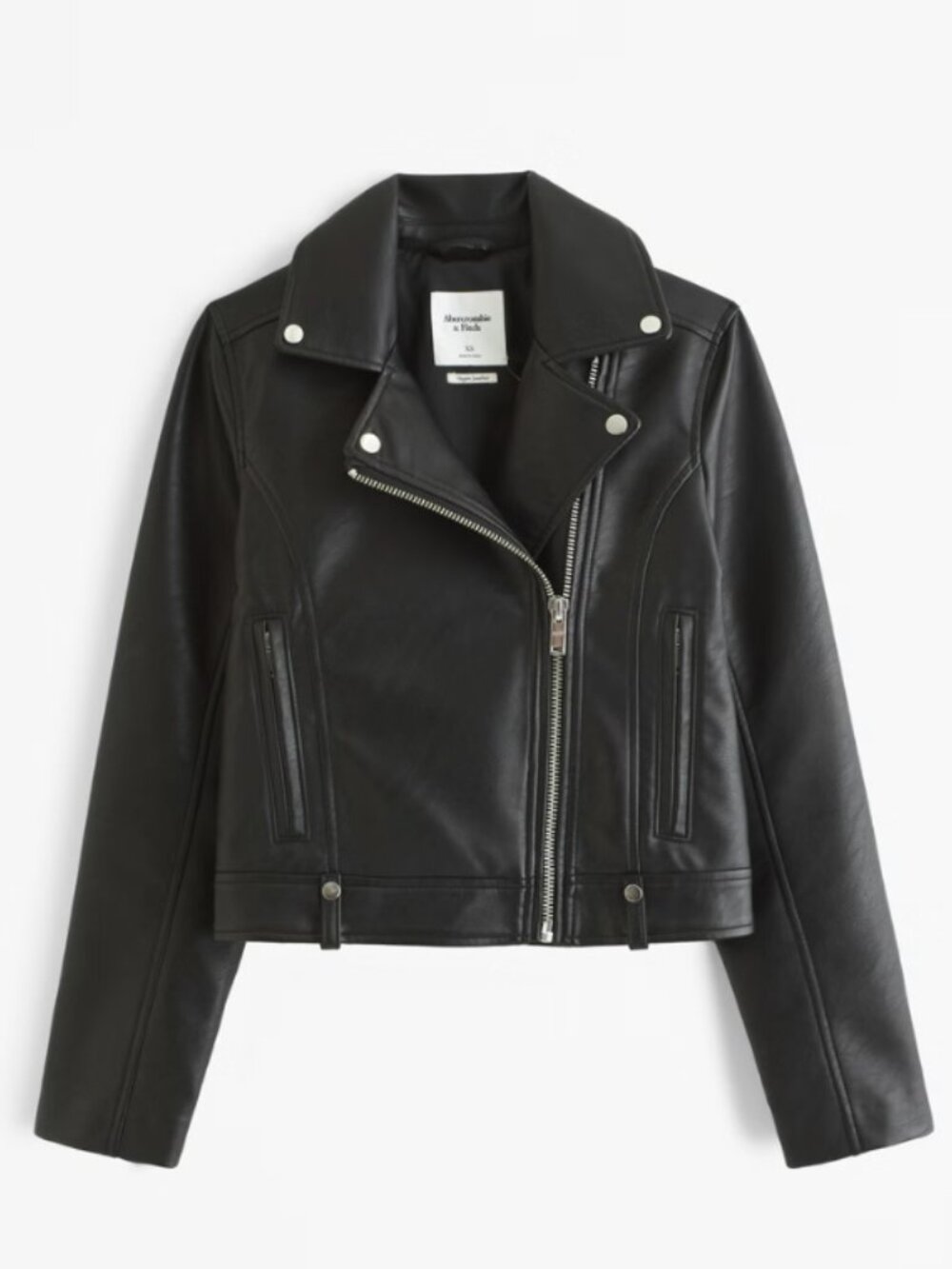 NWT Abercrombie & Fitch Women's Black Moto Leather Jacket
